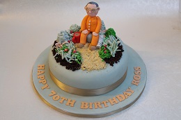 gardening 70th birthday cake